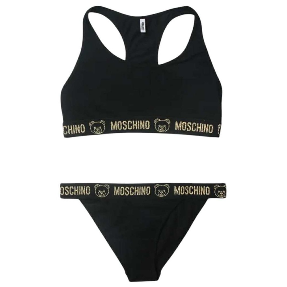 Authentic Moschino Black and Gold Underwear Set